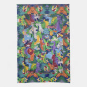 Farbenfrohe Jungle Animals Teetuch Geschirrtuch (Vertikal)