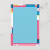 Farbenfrohe Jungle Blue Elephant Baby Dusche Begleitkarte (Rückseite)