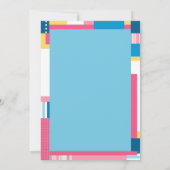 Farbenfrohe Jungle Blue Elephant Baby Dusche Einladung (Rückseite)