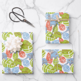 Farbenfrohe Jungle-Elefanten Geschenkpapier Set