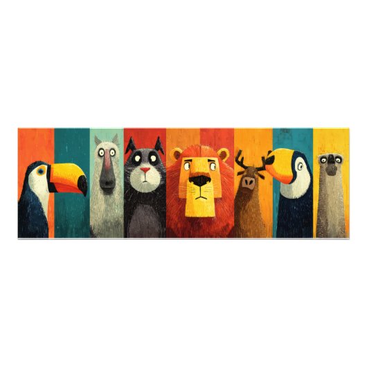 Farbenfrohe Jungle Friends Animal Poster (Vorne)
