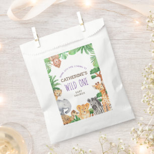 Farbenfrohe Jungle Safari TierBaby-Dusche Geschenktütchen