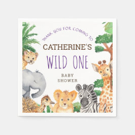 Farbenfrohe Jungle Safari TierBaby-Dusche Serviette