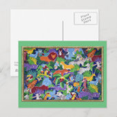 Farbenfrohe Jungle-Tiere Postkarte (Vorne/Hinten)