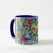 Farbenfrohe Jungle Tiere Zwei-Tone-Tasse Tasse (Vorderseite Links)