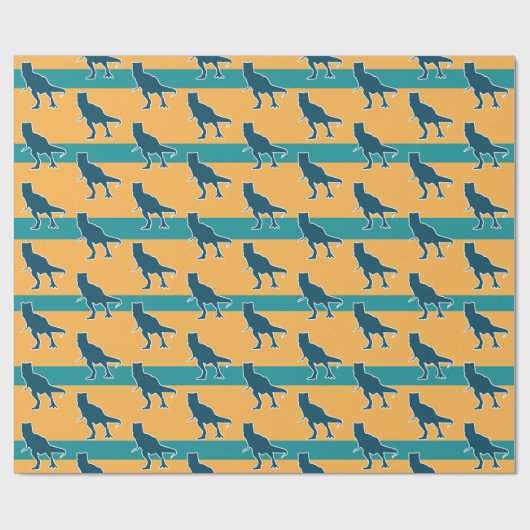 Farbenfrohe Jurassie dino wütend T-rex für Jungen Geschenkpapier (Flach)