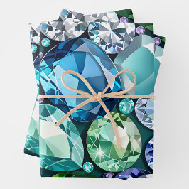 Farbenfrohe Juwel Art Wrapping Paper Sheets Geschenkpapier Set