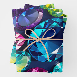 Farbenfrohe Juwel Art Wrapping Paper Sheets Geschenkpapier Set