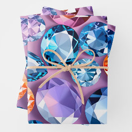 Farbenfrohe Juwel Art Wrapping Paper Sheets Geschenkpapier Set