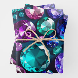 Farbenfrohe Juwel Art Wrapping Paper Sheets Geschenkpapier Set