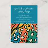 Farbenfrohe Juwelierpflegekarten für Animal Print  Visitenkarte (Vorderseite)
