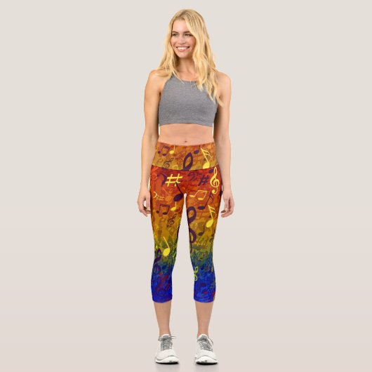 Farbenfrohe Kadenz Capri Leggings (Vorderseite)
