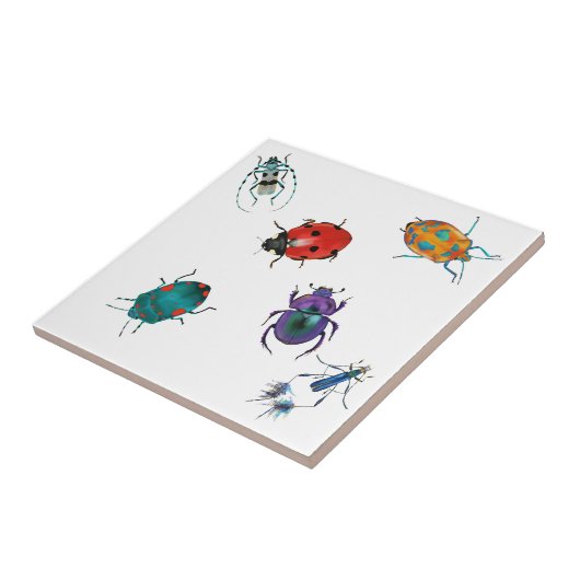 Farbenfrohe Käfer Fliese (Seite)