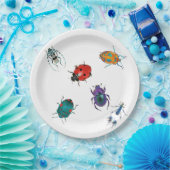 Farbenfrohe Käfer Pappteller (Party)