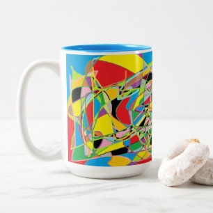 Farbenfrohe Kaffee-Tasse Mehrfarbige Frische Desig Zweifarbige Tasse