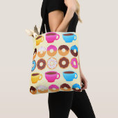 Farbenfrohe Kaffee- und Donuts-Muster Tasche (Von Nahem)