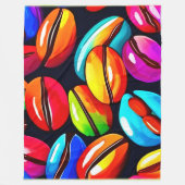 Farbenfrohe Kaffeebar Abstrakte Kunst Fleecedecke (Vorderseite)