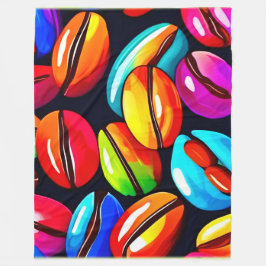 Farbenfrohe Kaffeebar Abstrakte Kunst Fleecedecke