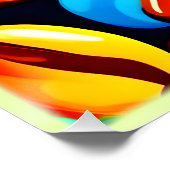 Farbenfrohe Kaffeebar Abstrakte Kunst Poster (Ecke)