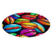 Farbenfrohe Kaffeebar Abstrakte Kunst Schneidebrett (Ecke)