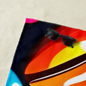 Farbenfrohe Kaffeebar Abstrakte Kunst Strandtuch (Beispiel)