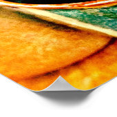 Farbenfrohe Kaffeebeutel für Kaffeeliebhaber Aquam Poster (Ecke)