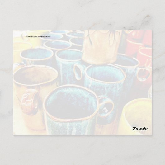 Farbenfrohe Kaffeebeutel für Kaffeeliebhaber Postkarte (Rückseite)