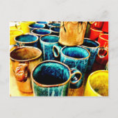 Farbenfrohe Kaffeebeutel für Kaffeeliebhaber Postkarte (Vorderseite)