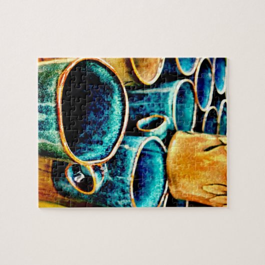 Farbenfrohe Kaffeebeutel für Kaffeeliebhaber Puzzle (Horizontal)