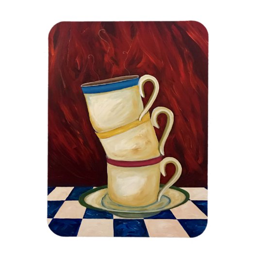 Farbenfrohe Kaffeekuchen auf Red Art Magnet 3"x4" (Vertikal)
