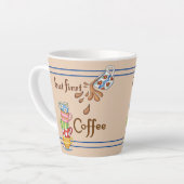 Farbenfrohe Kaffeekuchen Latte Tasse (Linke Ecke)