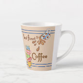 Farbenfrohe Kaffeekuchen Latte Tasse (Rechts)