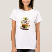 Farbenfrohe Kaffeemaschine Abstrakte Kunst T-Shirt (Vorderseite)