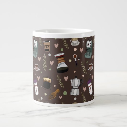 Farbenfrohe Kaffeemaschine Jumbo-Tasse (Vorderseite)