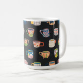 Farbenfrohe Kaffeemüschmuster Kaffeetasse (VorderseiteRechts)