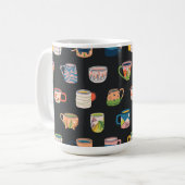 Farbenfrohe Kaffeemüschmuster Kaffeetasse (Vorderseite Links)