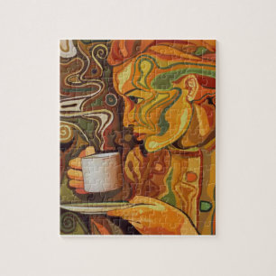 Farbenfrohe Kaffeepause mit Geschenkboxen Puzzle