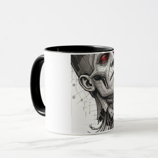 Farbenfrohe Kaffeetasse mit Doodle-Muster | Süße C (Vorderseite Links)