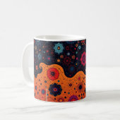 Farbenfrohe Kaffeetasse mit Doodle-Muster | Süße C (Vorderseite Links)