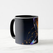 Farbenfrohe Kaffeetasse mit Doodle-Muster | Süße C (Vorderseite Links)