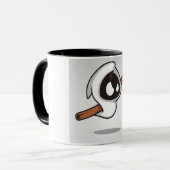 Farbenfrohe Kaffeetasse mit Doodle-Muster | Süße C (Vorderseite Links)