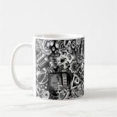 Farbenfrohe Kaffeetasse mit Doodle-Muster | Süße C (Links)