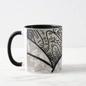 Farbenfrohe Kaffeetasse mit Doodle-Muster | Süße C (Links)