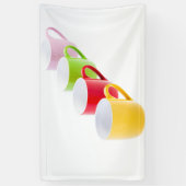 Farbenfrohe Kaffeetassen Banner (Vertikal)