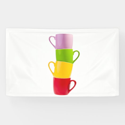 Farbenfrohe Kaffeetassen Banner (Horizontal)