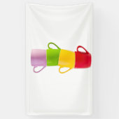 Farbenfrohe Kaffeetassen Banner (Vertikal)