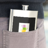 Farbenfrohe Kaffeetassen Flachmann (Beispiel)