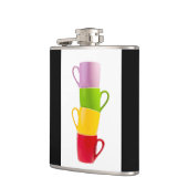 Farbenfrohe Kaffeetassen Flachmann (Links)