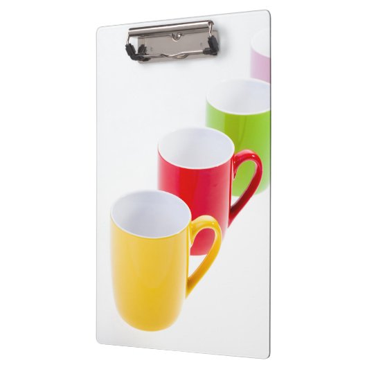 Farbenfrohe Kaffeetassen Klemmbrett (Links)