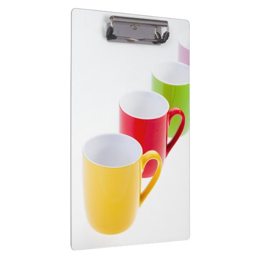 Farbenfrohe Kaffeetassen Klemmbrett (Rechts)